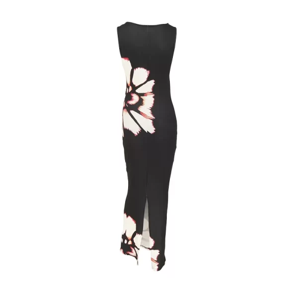 Black Dresses Women Summer New O-Neck Sleeveless Sexy Clubwear Hollow Out Dress Fashion Print Casual Elegant Slim Female Dresses 6