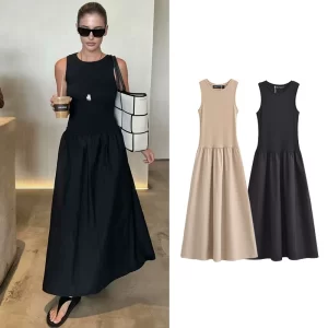 Dresses Summer Women's 2025 New Chic Slim Simple Elegant Holiday Dress Street Women's Comfortable Youth Dress 1