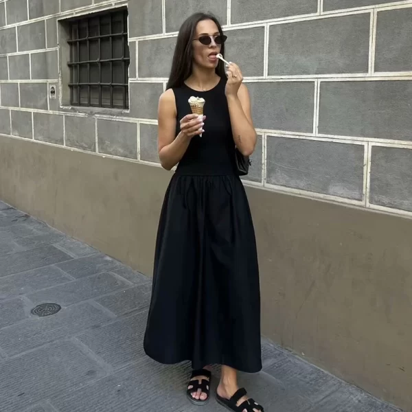 Dresses Summer Women's 2025 New Chic Slim Simple Elegant Holiday Dress Street Women's Comfortable Youth Dress 4