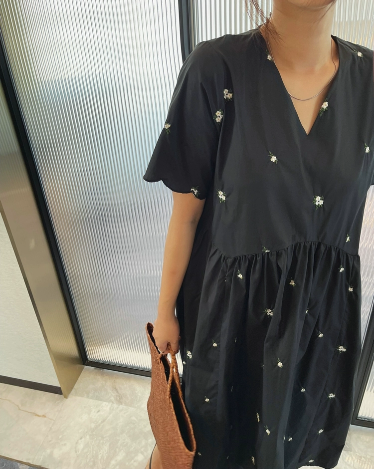 Embroidered Dress Woman Short Sleeve 2023 Summer Clothing Style Elegant Korean Fashion Blouses Beach Long Robe Floral Vintage-15