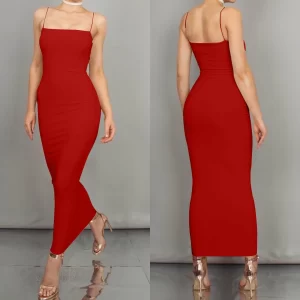 JZ461 New Summer Women's Dress Long Sling Dresses Club Sexy Suspender Dress 1