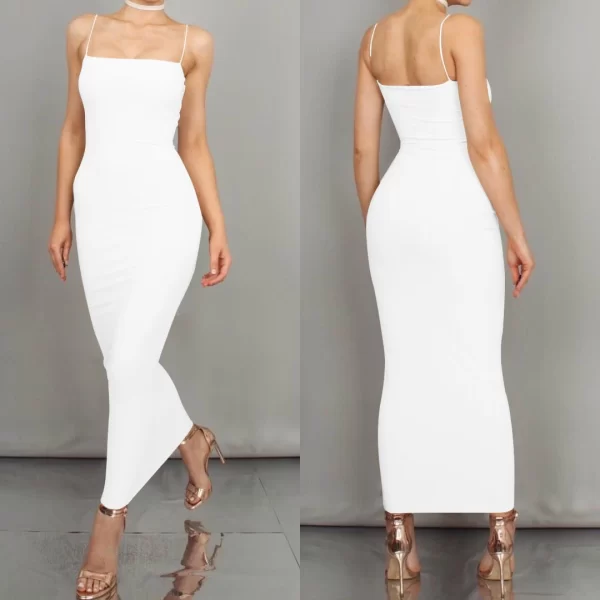JZ461 New Summer Women's Dress Long Sling Dresses Club Sexy Suspender Dress 3