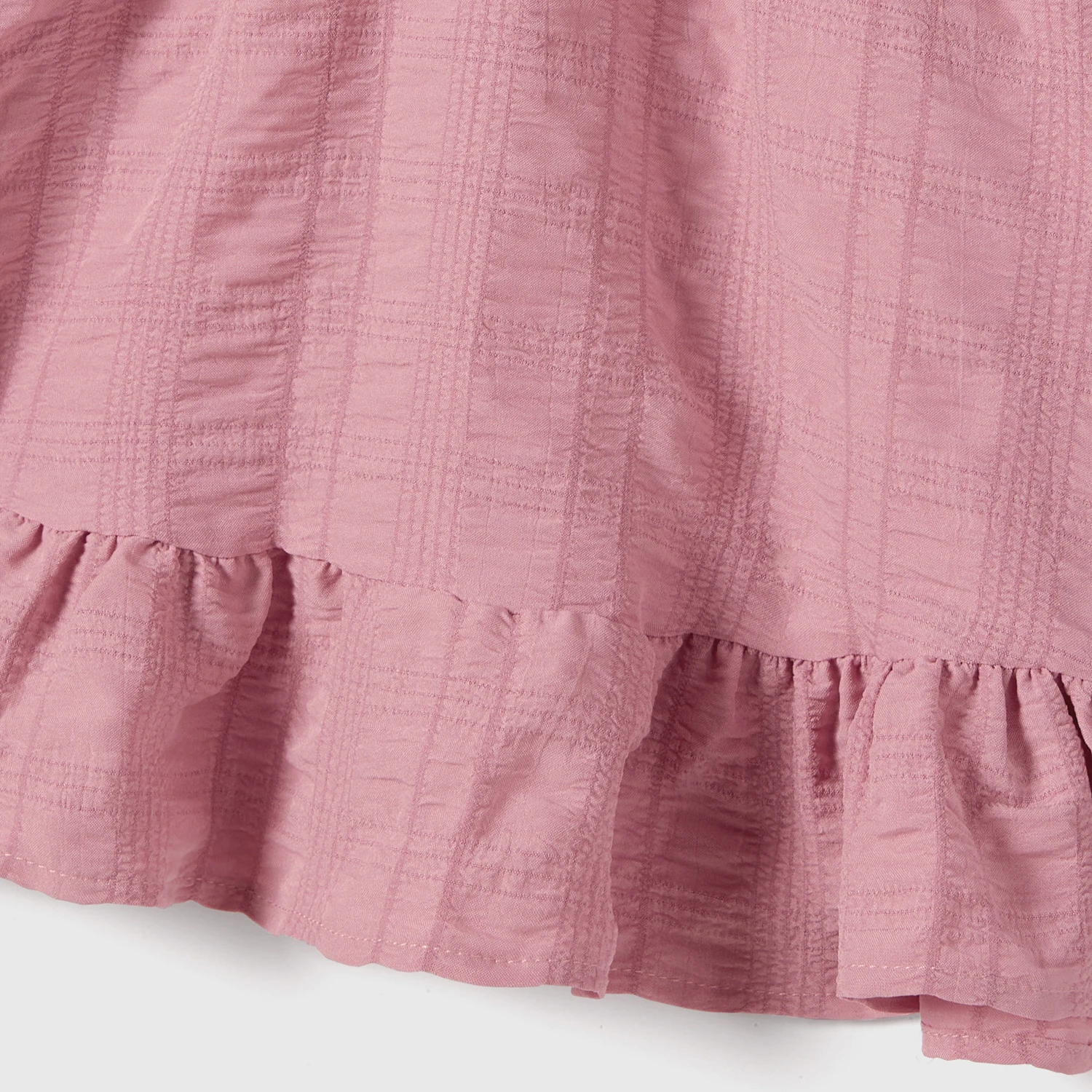 PatPat Family Matching Pink Ruffle-sleeve Texture Dresses and Color Block Short-sleeve T-shirts Sets-7