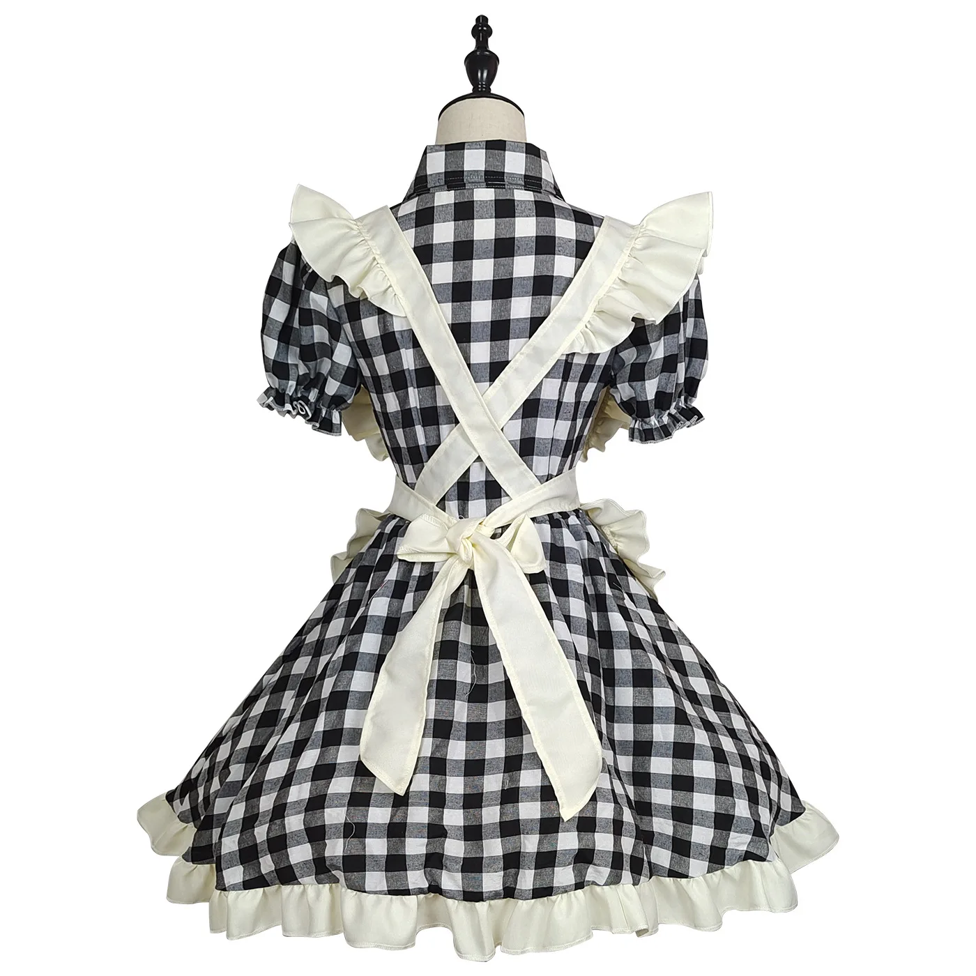 Plus Size Plaid Maid Cosplay Costumes Women Anime Halloween Apron Maid Outfits Lolita School Girl Kawaii Party Clothing 2022 New-15