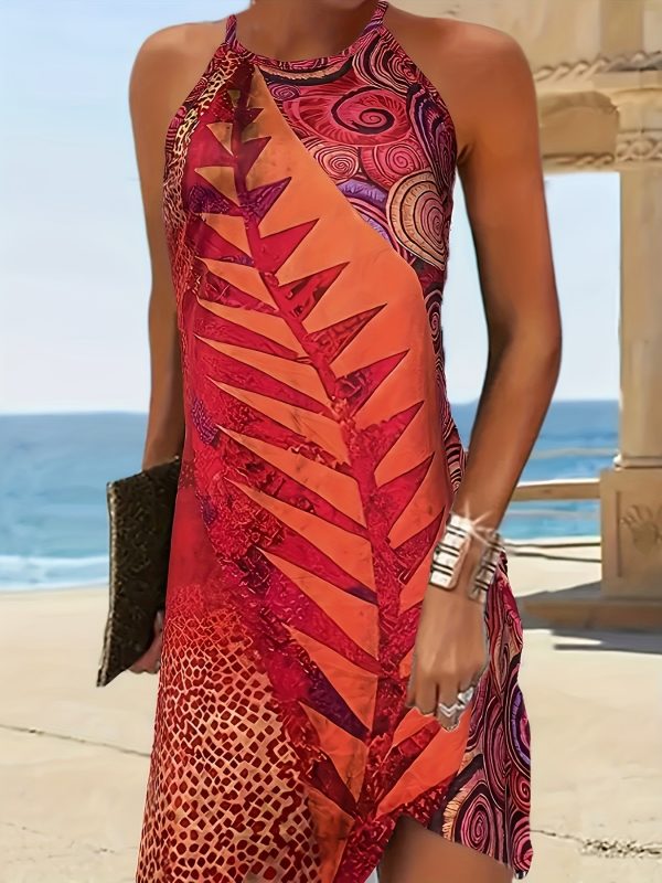 Women'S Fashion Casual Summer Print Sleeveless Home Dress
