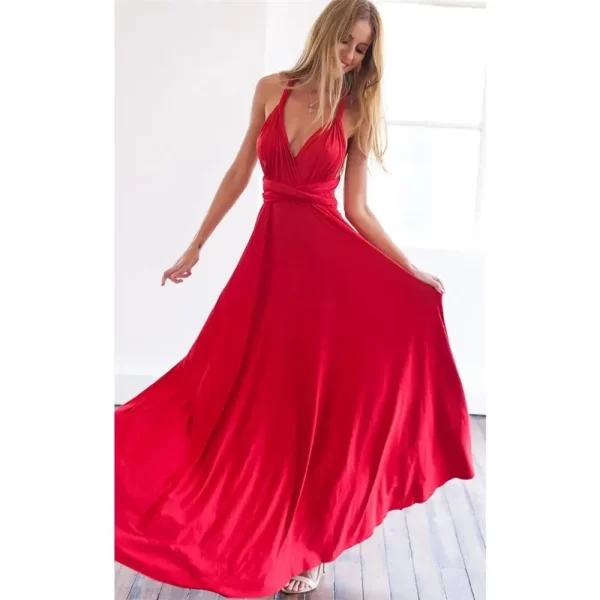 Sexy Women Multiway Wrap Convertible Boho Maxi Club Red Dress Bandage Long Dress Party Bridesmaids Infinity Robe Longue Femme 3
