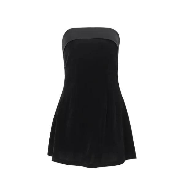WhereMery Fashion Sexy Strapless Backless Mini Dress Women with Club Solid Slim Zipper Sleeveless A Line 2024 New Summer Dresses 5