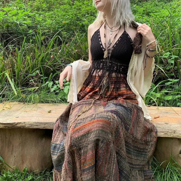 women's summer elastic waist maxi skirts boho a line flowy long skirts with pockets toddler cheer skirt