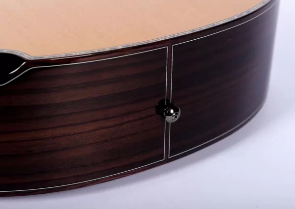 38 inches solid spruce top acoustic guitar abalone inlays rosewood back and sides