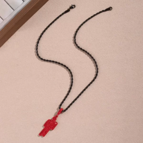 creative tilted head necklace fashionable hip hop street style unique fashion rhinestone pendant unisex lock chain accessories