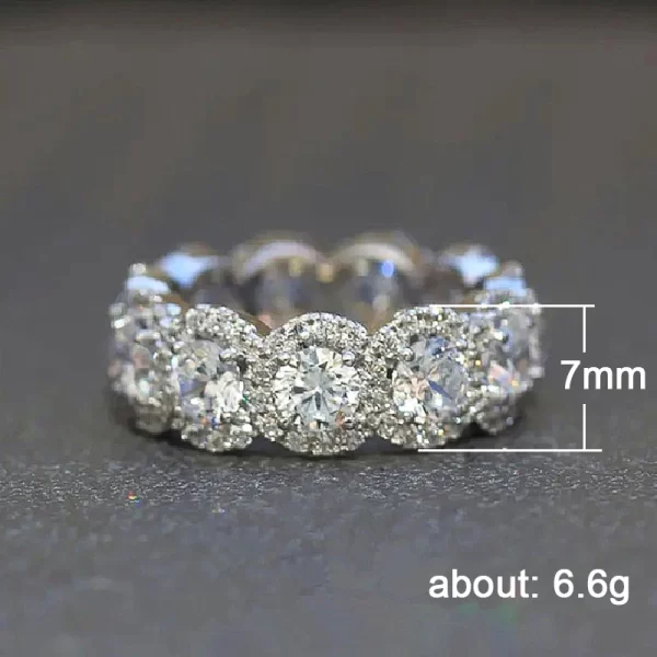 huitan sparkling cubic zirconia promise rings for women wedding engagement bands silver color new modern fashion female jewelry