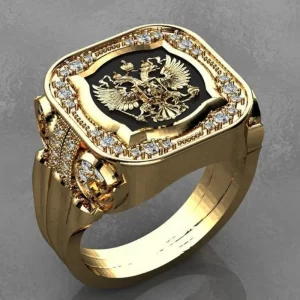 new simple retro fashion men's jewelry luxury zirconia stamp ring men's badge ring punk street niche trend party jewelry gifts