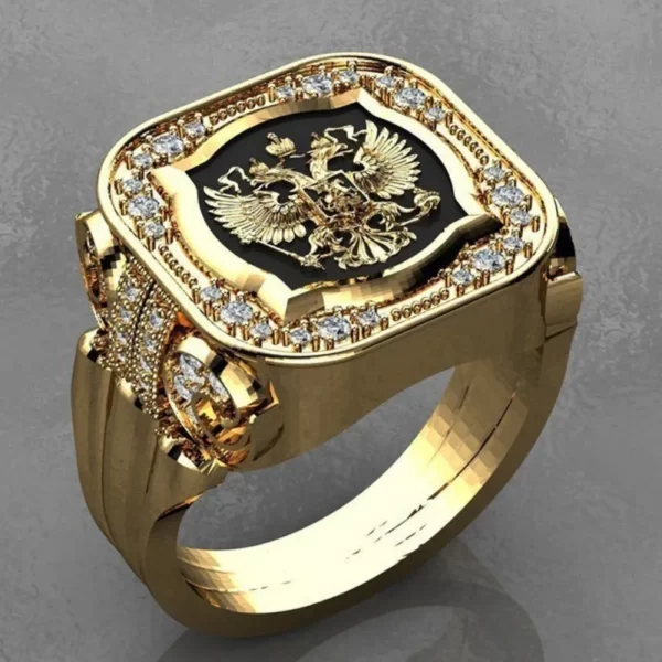 new simple retro fashion men's jewelry luxury zirconia stamp ring men's badge ring punk street niche trend party jewelry gifts