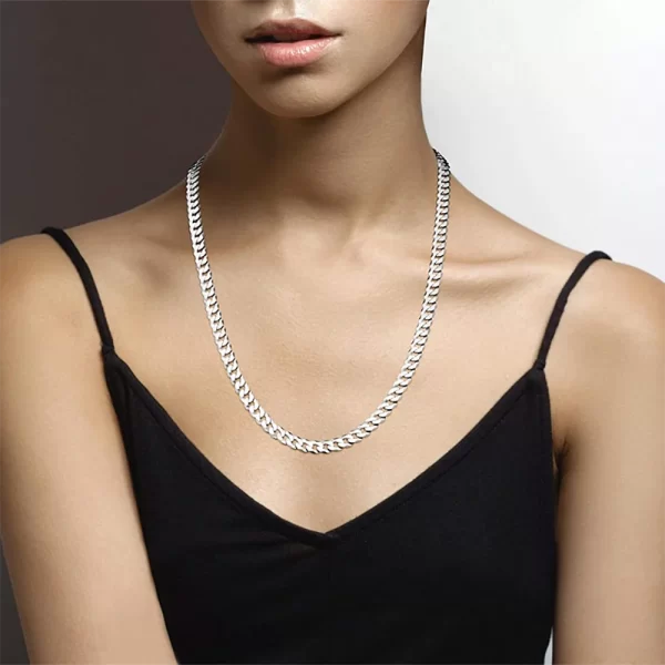 7mm men's cuban link chain 925 sterling silver necklace curb cuban link chain chokers for women hip hop jewelry ships from usa