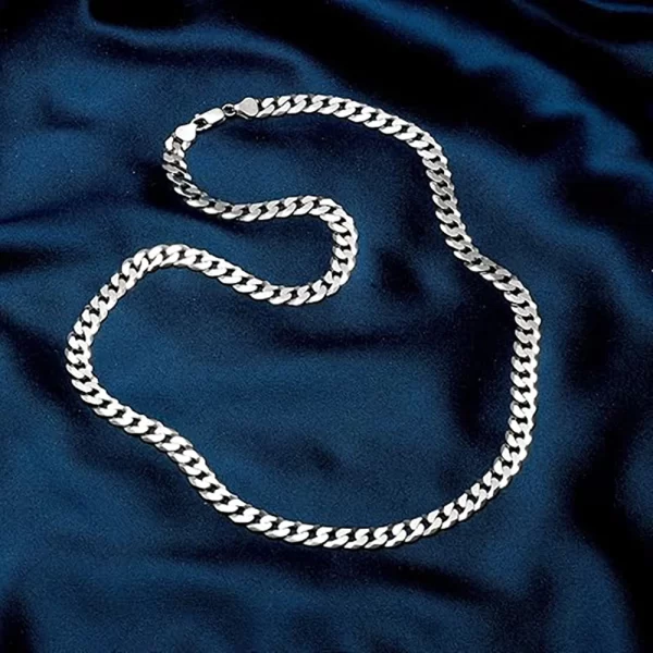 7mm men's cuban link chain 925 sterling silver necklace curb cuban link chain chokers for women hip hop jewelry ships from usa