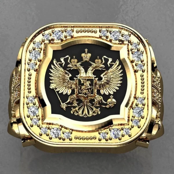 new simple retro fashion men's jewelry luxury zirconia stamp ring men's badge ring punk street niche trend party jewelry gifts