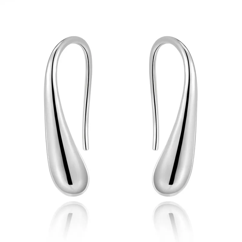 925 Sterling Silver Water Drop Pendants Hoop Earrings For Women Wedding Party Luxury Fashion Jewelry 2022 Christmas Gift-5