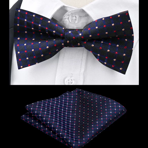 fashion bowtie for men wedding bow tie and handchief two pieces set business bow men accessories suit gifts wholesale