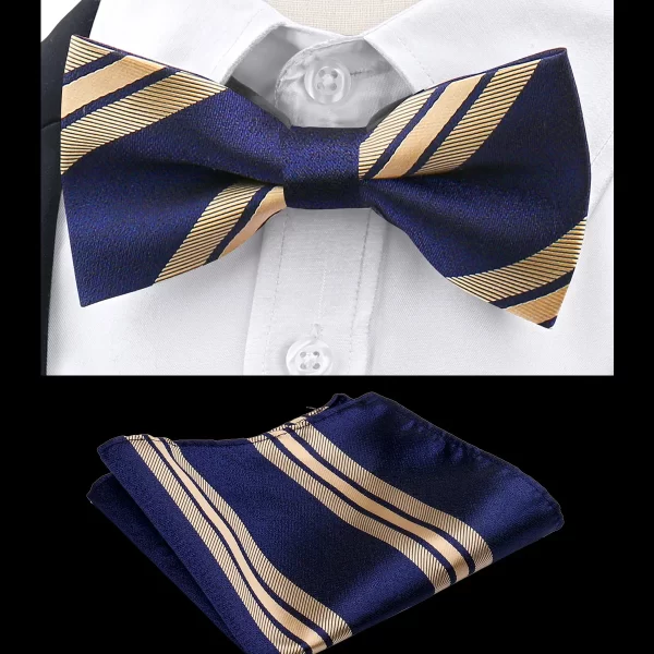 fashion bowtie for men wedding bow tie and handchief two pieces set business bow men accessories suit gifts wholesale