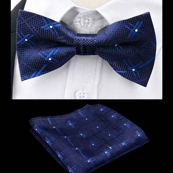 fashion bowtie for men wedding bow tie and handchief two pieces set business bow men accessories suit gifts wholesale