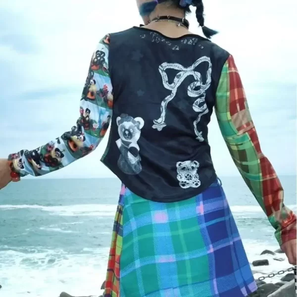 new in spring summer 2025 trend streetwear y2k skirts for women's a line patchwork plaid pant skirts faldas woman clothing