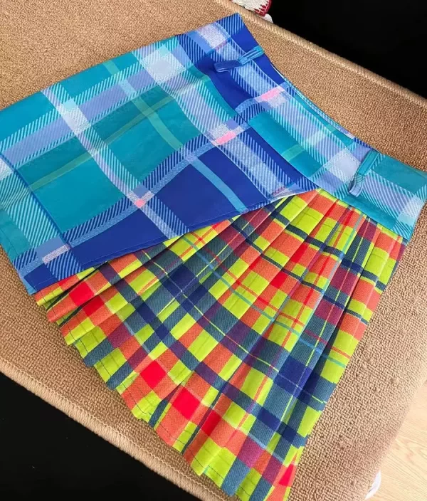 new in spring summer 2025 trend streetwear y2k skirts for women's a line patchwork plaid pant skirts faldas woman clothing
