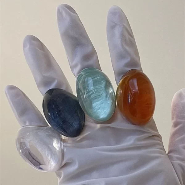 retro transparent design resin acrylic rings for women versatile fashion temperament high ring jewelry party gifts