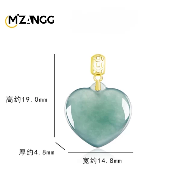 authentic natural a goods jadeite blue water love jade pendant 18k gold inlaid ice jade necklace exquisite fashion women jewelry