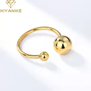 xiyanike 2022 glossy big small ball open cuff rings for women girl new fashion trendy jewelry gift party wedding кольцо женское