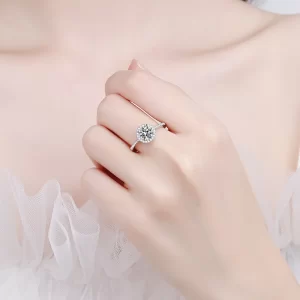 premium pt950 platinum diamond ring women's ring moissanite ring 2 carat women's ring fashion light luxury platinum ring