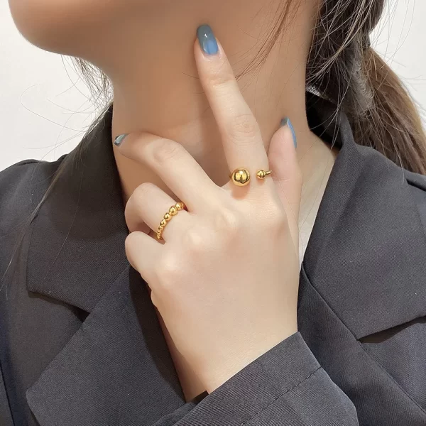 xiyanike 2022 glossy big small ball open cuff rings for women girl new fashion trendy jewelry gift party wedding кольцо женское