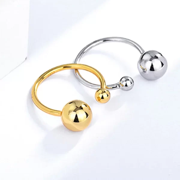 xiyanike 2022 glossy big small ball open cuff rings for women girl new fashion trendy jewelry gift party wedding кольцо женское