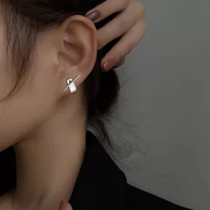 ventfille 925 sterling silver geometry studs earring for women splicing korean hip hop versatile jewelry gift dropshipping