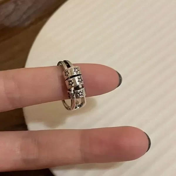 fashion pentagram geometric star ring for women adjustable finger ring jewelry vintage irregular aesthetics y2k accessories