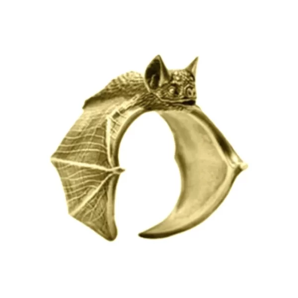 vintage halloween black bat finger rings fashion punk adjustable bat ring for women men bat open ring party cosplay jewelry gift