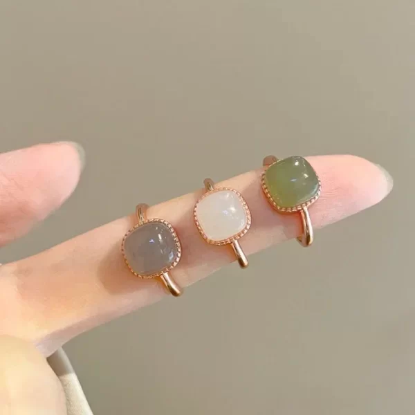 new imitation jade rings retro rings fashion sweet finger ring for women simple party jewelry festival gift adjustable open ring
