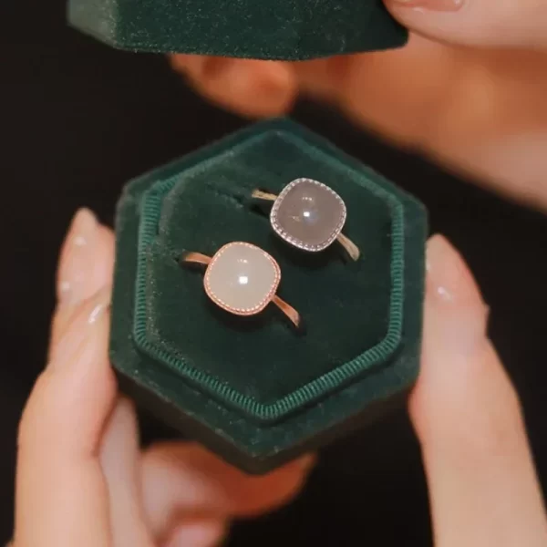 new imitation jade rings retro rings fashion sweet finger ring for women simple party jewelry festival gift adjustable open ring