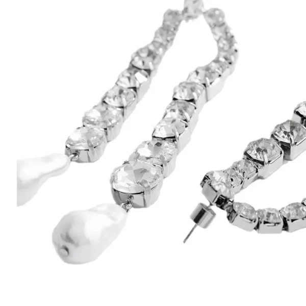 niche fringe earrings fashion simple rhinestone pearl earrings design sense accessories banquet jewelry