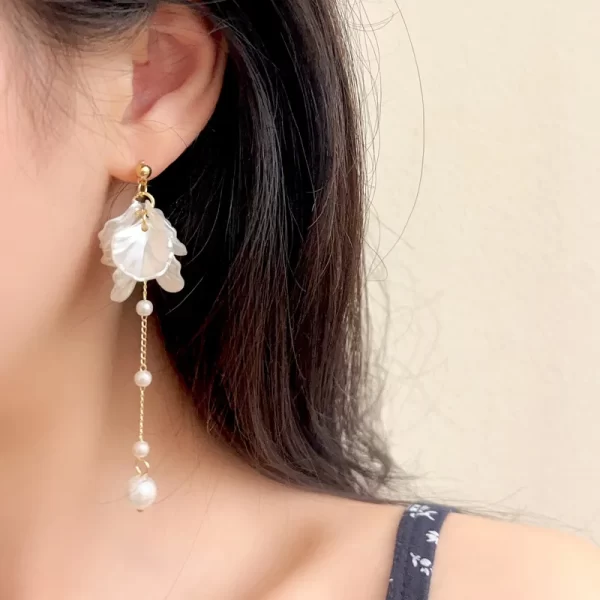 modern jewelry 925 silver needle elegant temperament simulated pearl tassel earrings for women fashion accessories wholesale