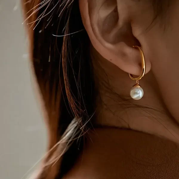 pearl pendant ear cuff clip earings non piercing bone ear ring without puncture minimalist asymmetric earrings for women jewelry