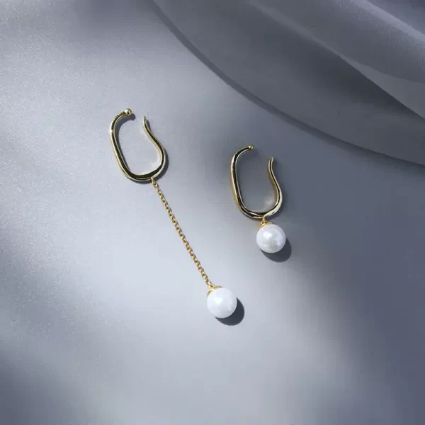 pearl pendant ear cuff clip earings non piercing bone ear ring without puncture minimalist asymmetric earrings for women jewelry