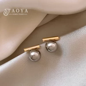 new french minimalist grey imitation pearl pendant earrings 2025 fashion jewelry daily wear accessories for girls women‘s party