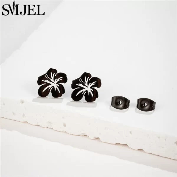 small stainless steel earings fashion jewelry bohemian rose flower stud earrings plant maple leaves ear studs pendientes gift