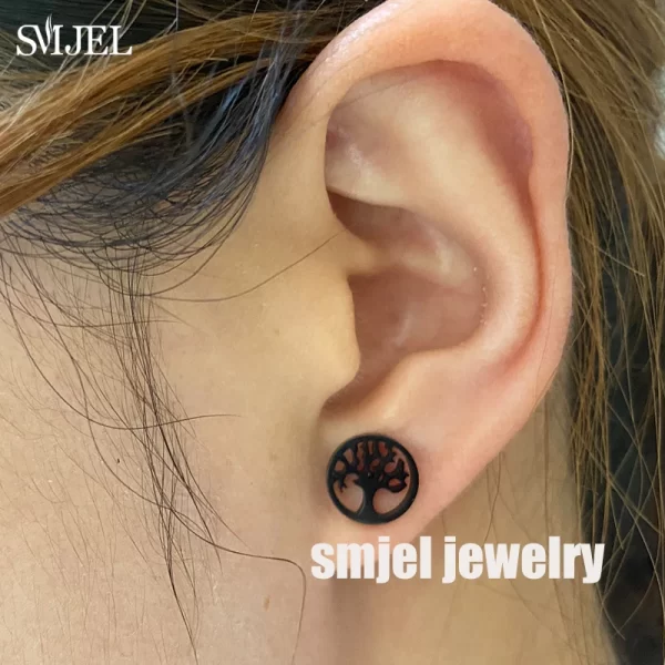small stainless steel earings fashion jewelry bohemian rose flower stud earrings plant maple leaves ear studs pendientes gift