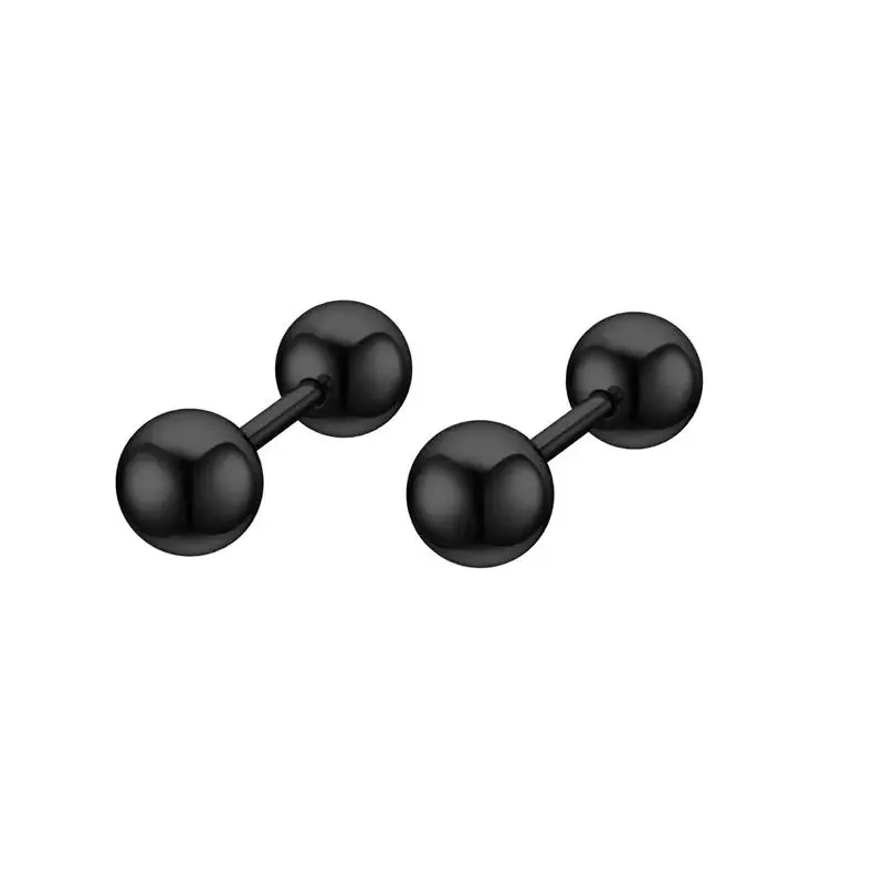 2pcs 16G Stainless Steel Stud Earrings, Small Ball Screwback Earrings Ear Bone Nail Lip Piercing Body Jewelry Accessory-3