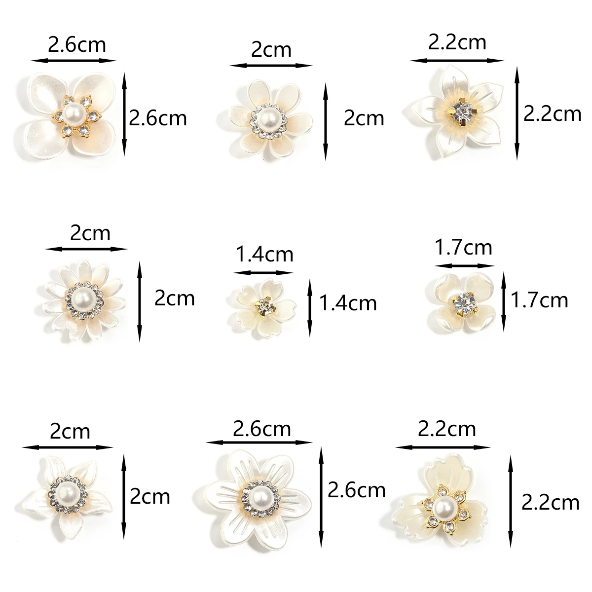 20pcs/lot Imitation Pearl Flower Charms with Rhinestone Resin Flower Leaves Beads For Jewelry Making Bracelet Necklace Earrings-3 20pcs/lot Imitation Pearl Flower Charms with Rhinestone Resin Flower Leaves Beads For Jewelry Making Bracelet Necklace Earrings-3