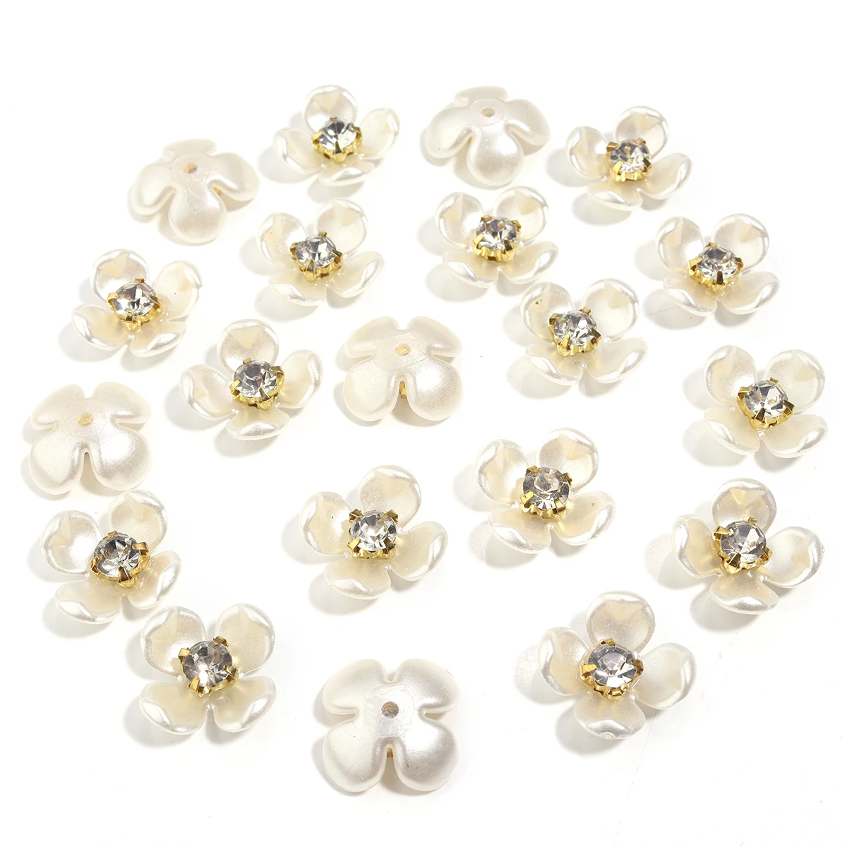 20pcs/lot Imitation Pearl Flower Charms with Rhinestone Resin Flower Leaves Beads For Jewelry Making Bracelet Necklace Earrings-9 20pcs/lot Imitation Pearl Flower Charms with Rhinestone Resin Flower Leaves Beads For Jewelry Making Bracelet Necklace Earrings-9