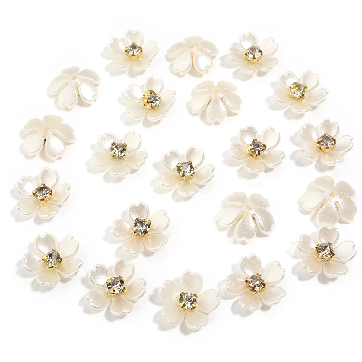 20pcs/lot Imitation Pearl Flower Charms with Rhinestone Resin Flower Leaves Beads For Jewelry Making Bracelet Necklace Earrings-10 20pcs/lot Imitation Pearl Flower Charms with Rhinestone Resin Flower Leaves Beads For Jewelry Making Bracelet Necklace Earrings-10