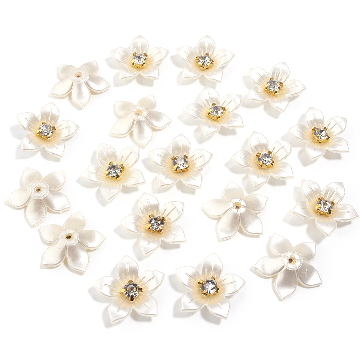 20pcs/lot Imitation Pearl Flower Charms with Rhinestone Resin Flower Leaves Beads For Jewelry Making Bracelet Necklace Earrings-11 20pcs/lot Imitation Pearl Flower Charms with Rhinestone Resin Flower Leaves Beads For Jewelry Making Bracelet Necklace Earrings-11