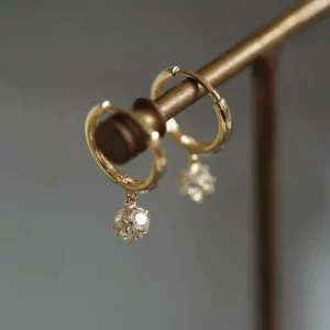 925 silver needle crystal zircon golden round earrings geometric flower rhinestones hoop classic earrings jewelry party gifts
